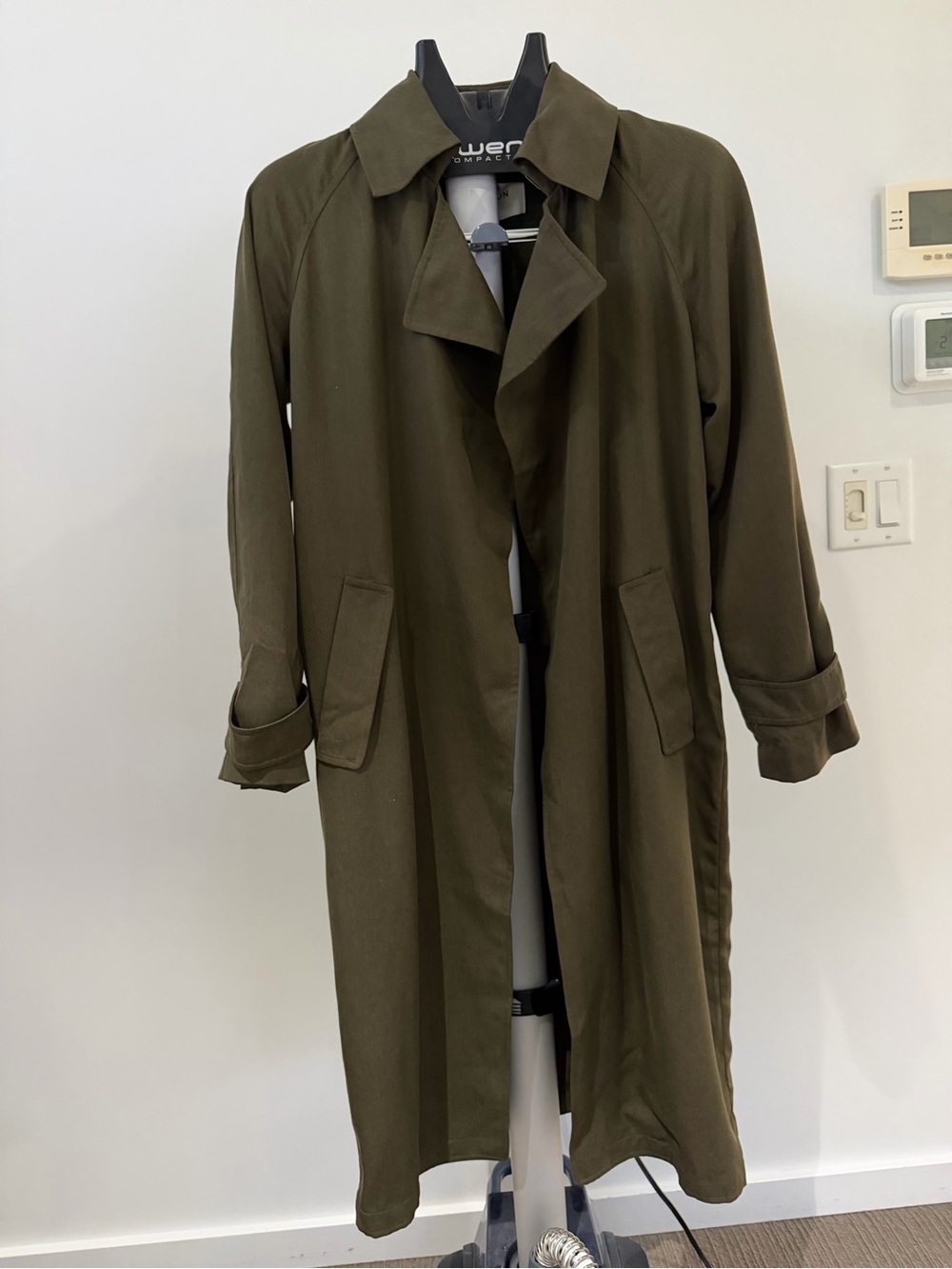 Babaton Olive Green Long Trench Coat
